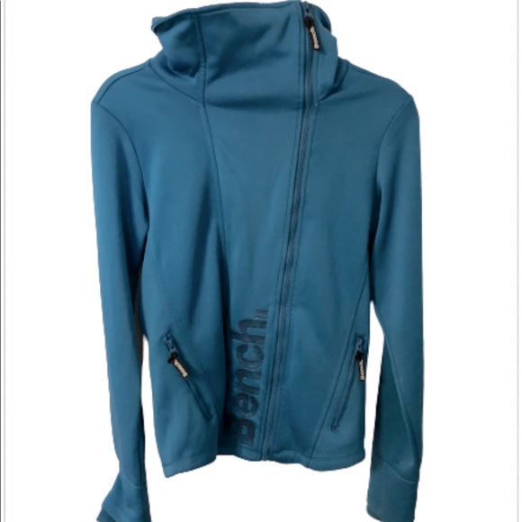Bench Funnel Neck Asymmetrical Zip Teal Jacket - Picture 2 of 4